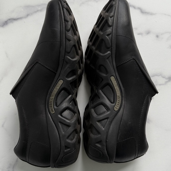 Merrell Mens Jungle Moc Midnight Black Leather Slip On Shoes Size 11 - Picture 11 of 13